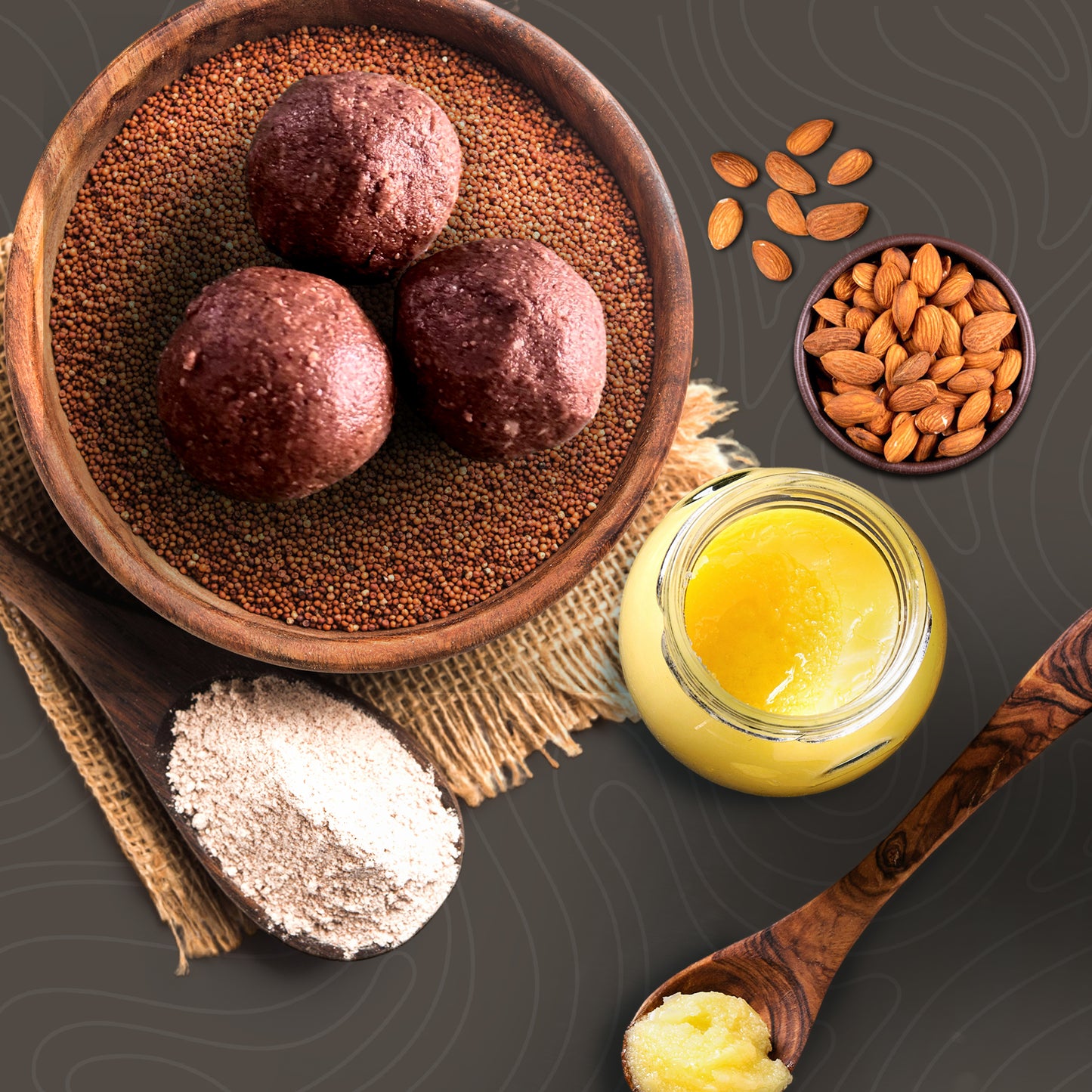 Ragi (Nachni) - Almond - Ladduman